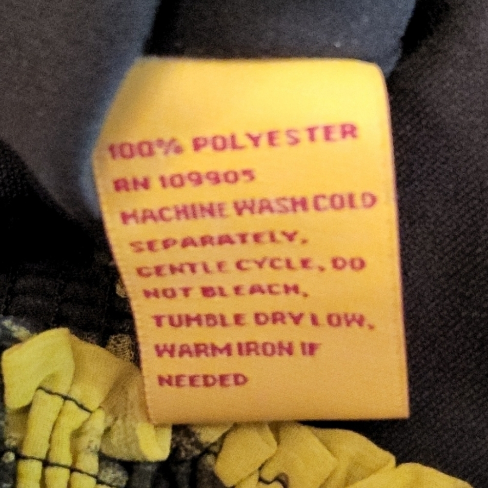 Lloyd Williams Yellow And Black Geo Watercolor Pleated Boat Neckline Top-Size M - Picture 7 of 7